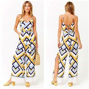 Forever 21 Yellow Geometric Jumspuit Geo Jumpsuit